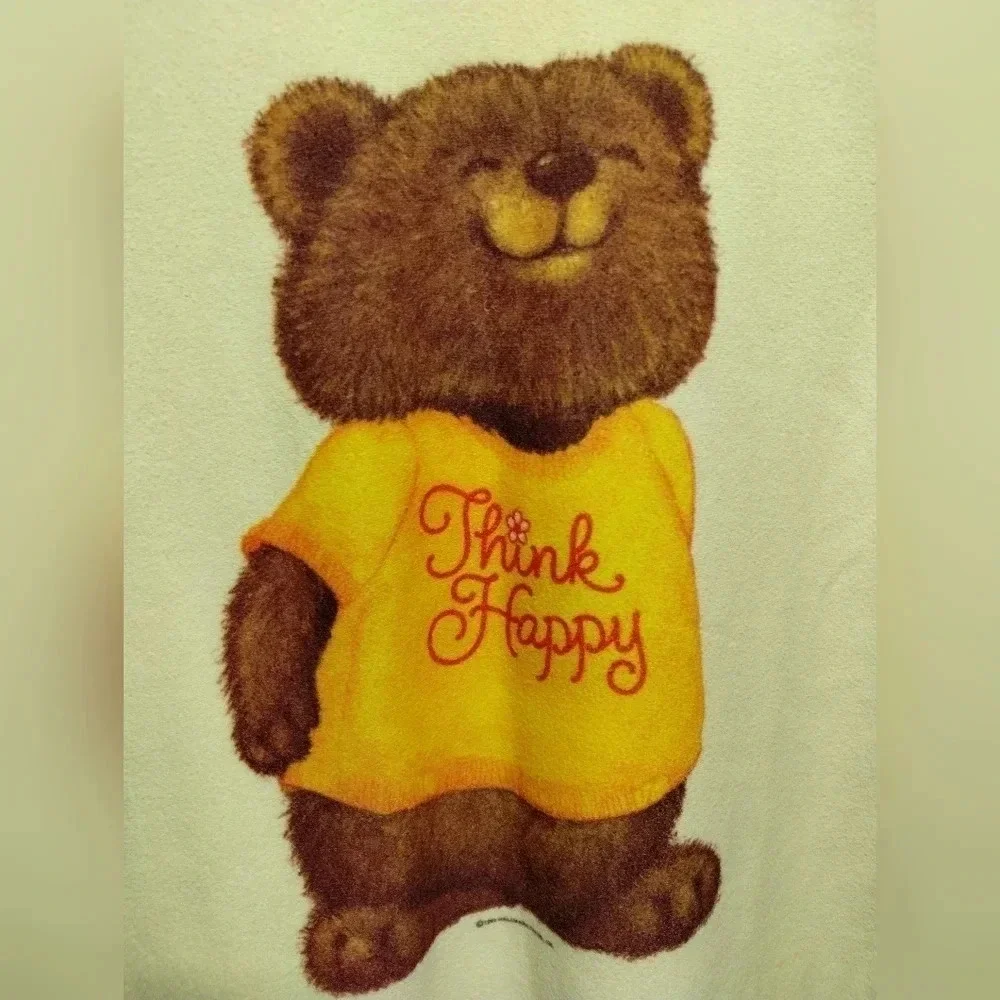 Hallmark Shirt Tales Nightgown for Girls  Yellow Fuzzy Bear Cutesy‎ 80s Vintage
